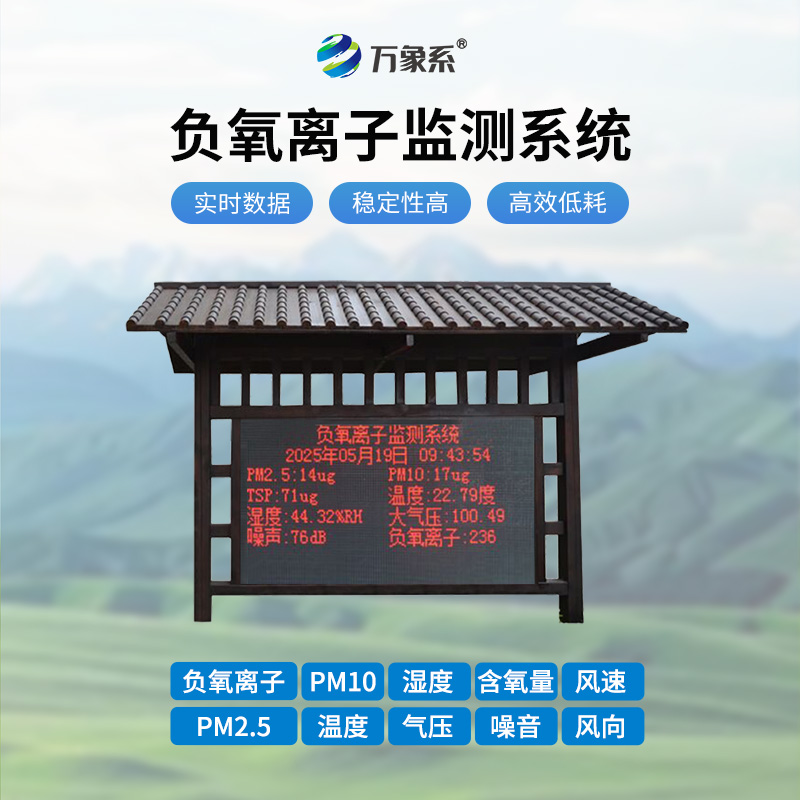 景區負氧離子監測儀器，既美觀又能捕捉多種氣象參數~